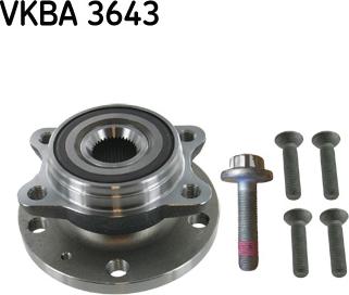 SKF VKBA 3643 - Подшипник ступицы колеса, комплект autospares.lv