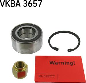 SKF VKBA 3657 - Подшипник ступицы колеса, комплект autospares.lv