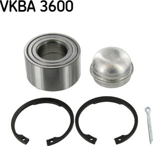 SKF VKBA 3600 - Подшипник ступицы колеса, комплект autospares.lv