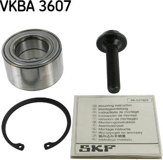 SKF VKBA 3607 - Подшипник ступицы колеса, комплект autospares.lv