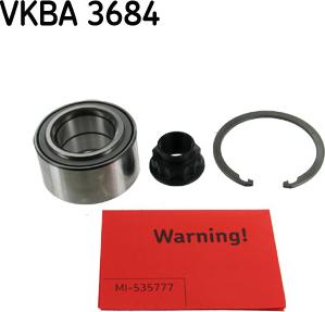 SKF VKBA 3684 - Подшипник ступицы колеса, комплект autospares.lv