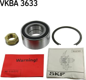 SKF VKBA 3633 - Подшипник ступицы колеса, комплект autospares.lv