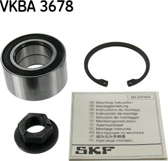 SKF VKBA 3678 - Подшипник ступицы колеса, комплект autospares.lv