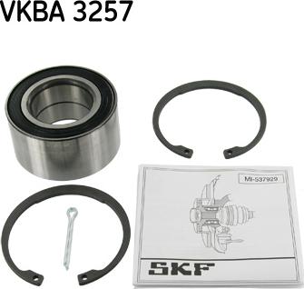 SKF VKBA 3257 - Подшипник ступицы колеса, комплект autospares.lv