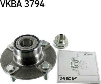 SKF VKBA 3794 - Подшипник ступицы колеса, комплект autospares.lv