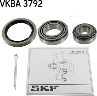 SKF VKBA 3792 - Подшипник ступицы колеса, комплект autospares.lv