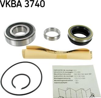 SKF VKBA 3740 - Подшипник ступицы колеса, комплект autospares.lv