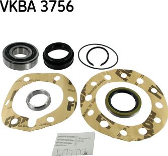 SKF VKBA 3756 - Подшипник ступицы колеса, комплект autospares.lv