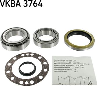 SKF VKBA 3764 - Подшипник ступицы колеса, комплект autospares.lv