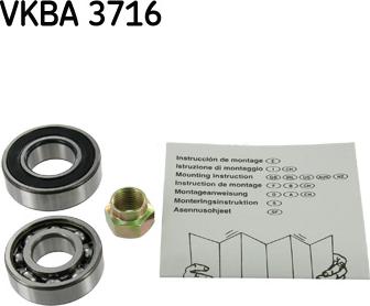 SKF VKBA 3716 - Подшипник ступицы колеса, комплект autospares.lv
