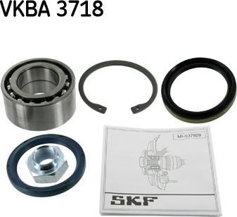 SKF VKBA 3718 - Подшипник ступицы колеса, комплект autospares.lv