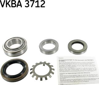 SKF VKBA 3712 - Подшипник ступицы колеса, комплект autospares.lv
