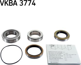 SKF VKBA 3774 - Подшипник ступицы колеса, комплект autospares.lv