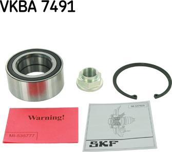 SKF VKBA 7491 - Подшипник ступицы колеса, комплект autospares.lv