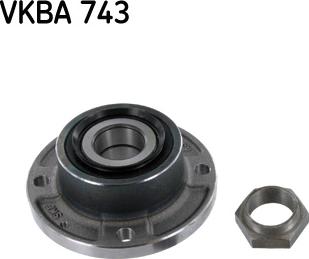 SKF VKBA 743 - Подшипник ступицы колеса, комплект autospares.lv