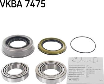 SKF VKBA 7475 - Подшипник ступицы колеса, комплект autospares.lv