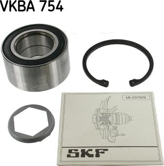 SKF VKBA 754 - Подшипник ступицы колеса, комплект autospares.lv