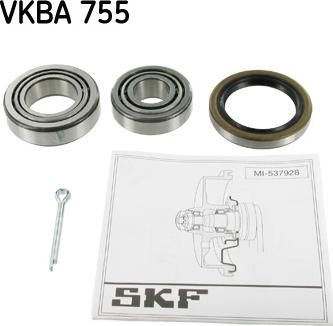 SKF VKBA 755 - Подшипник ступицы колеса, комплект autospares.lv