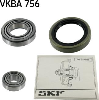 SKF VKBA 756 - Подшипник ступицы колеса, комплект autospares.lv