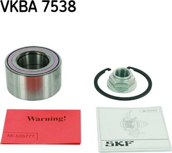 SKF VKBA 7538 - Подшипник ступицы колеса, комплект autospares.lv
