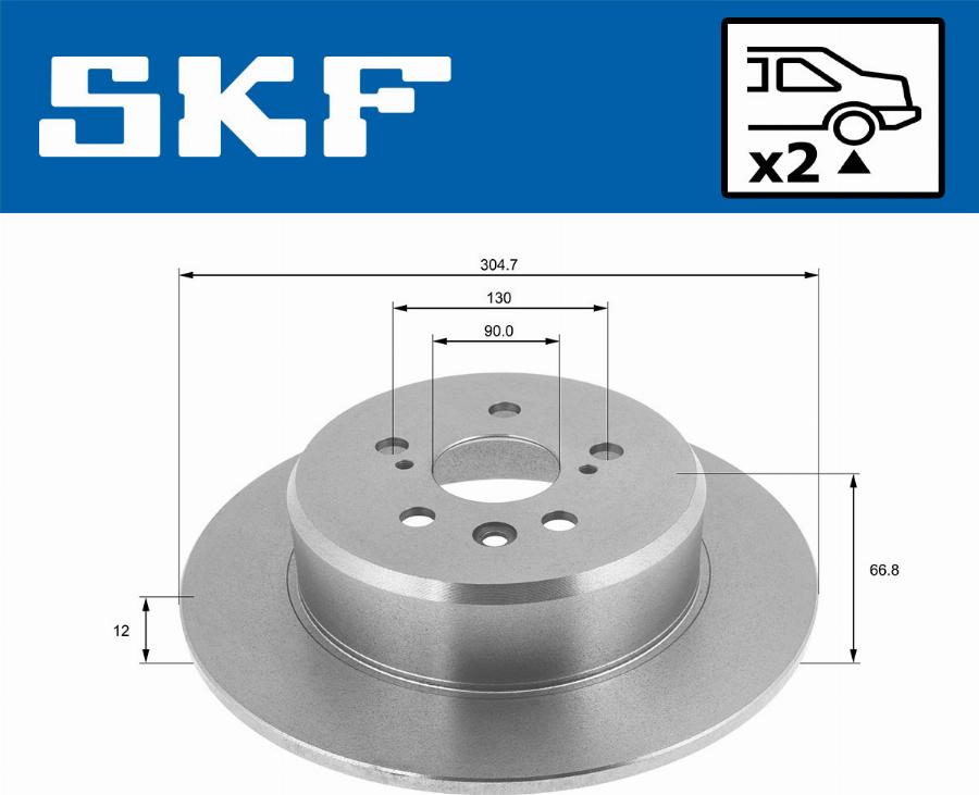 SKF VKBD 90069 S2 - Тормозной диск autospares.lv