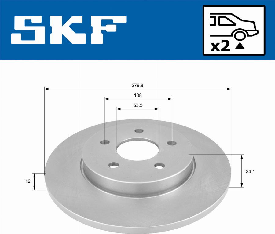 SKF VKBD 90026 S2 - Тормозной диск autospares.lv