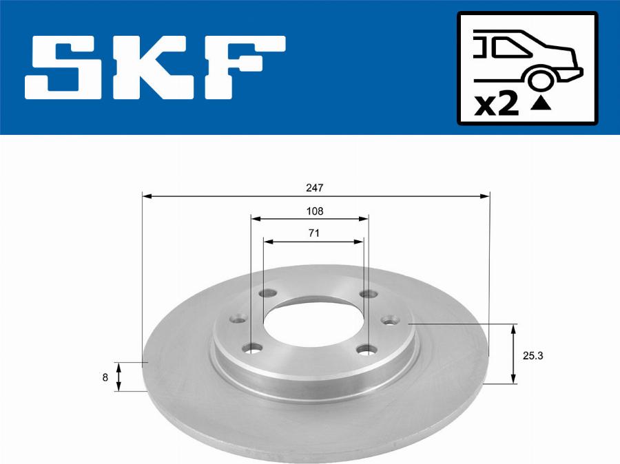 SKF VKBD 90169 S2 - Тормозной диск autospares.lv