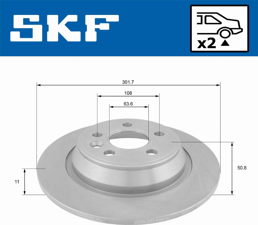 SKF VKBD 90132 S2 - Тормозной диск autospares.lv