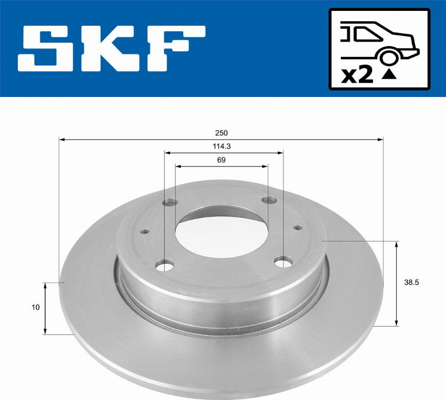 SKF VKBD 90285 S2 - Тормозной диск autospares.lv