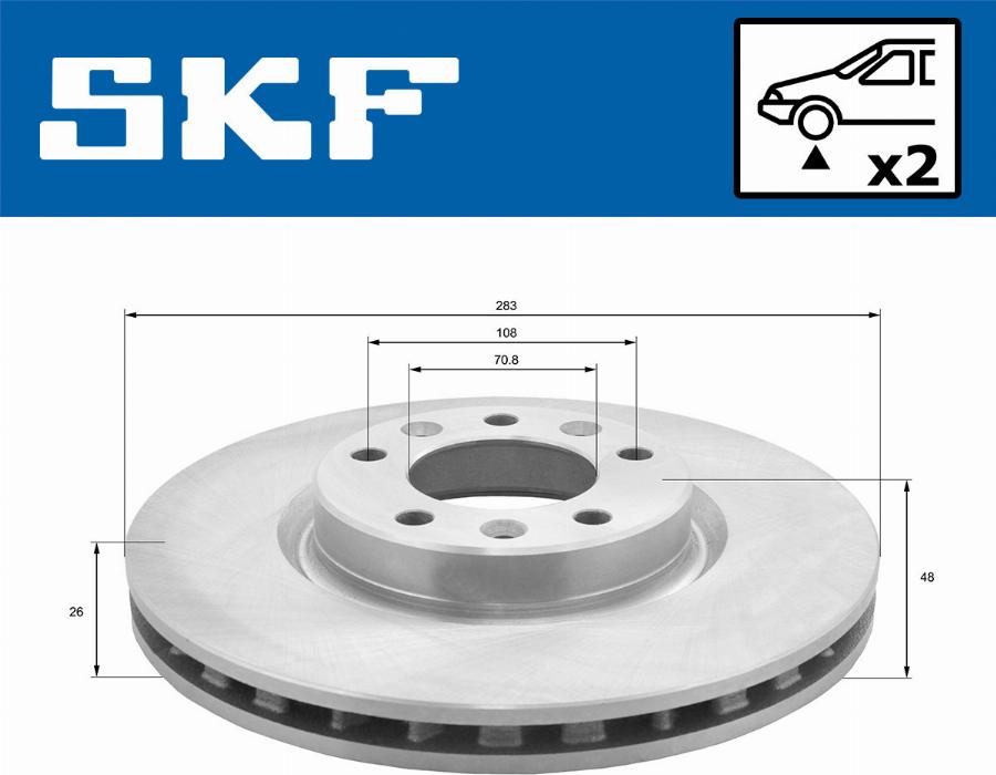 SKF VKBD 80090 V2 - Тормозной диск autospares.lv