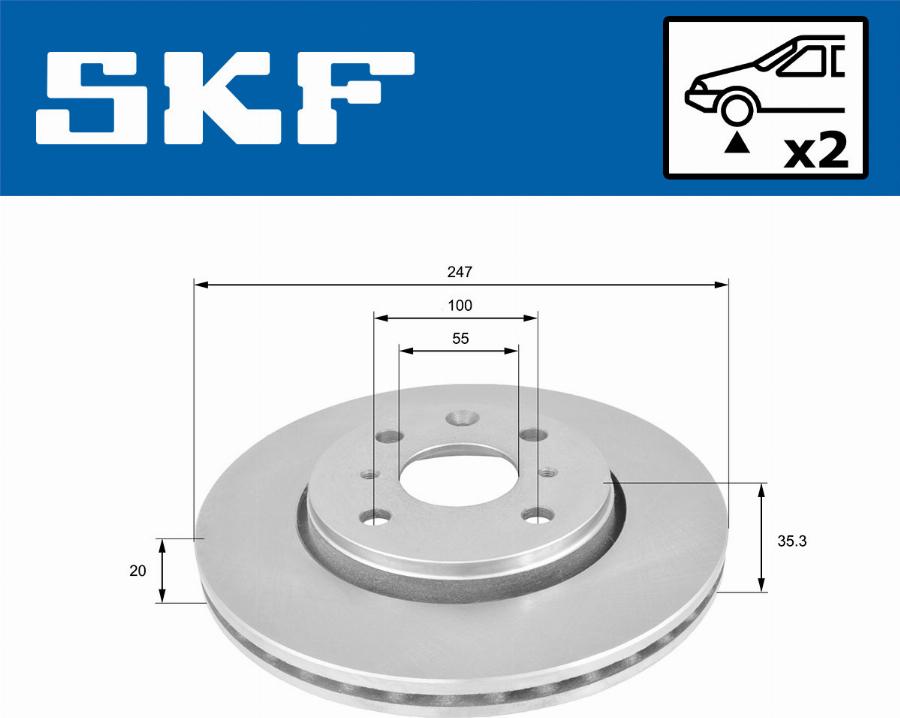 SKF VKBD 80043 V2 - Тормозной диск autospares.lv