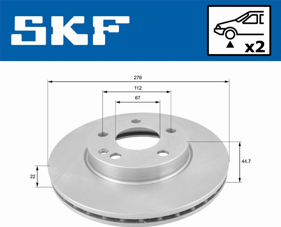 SKF VKBD 80063 V2 - Тормозной диск autospares.lv