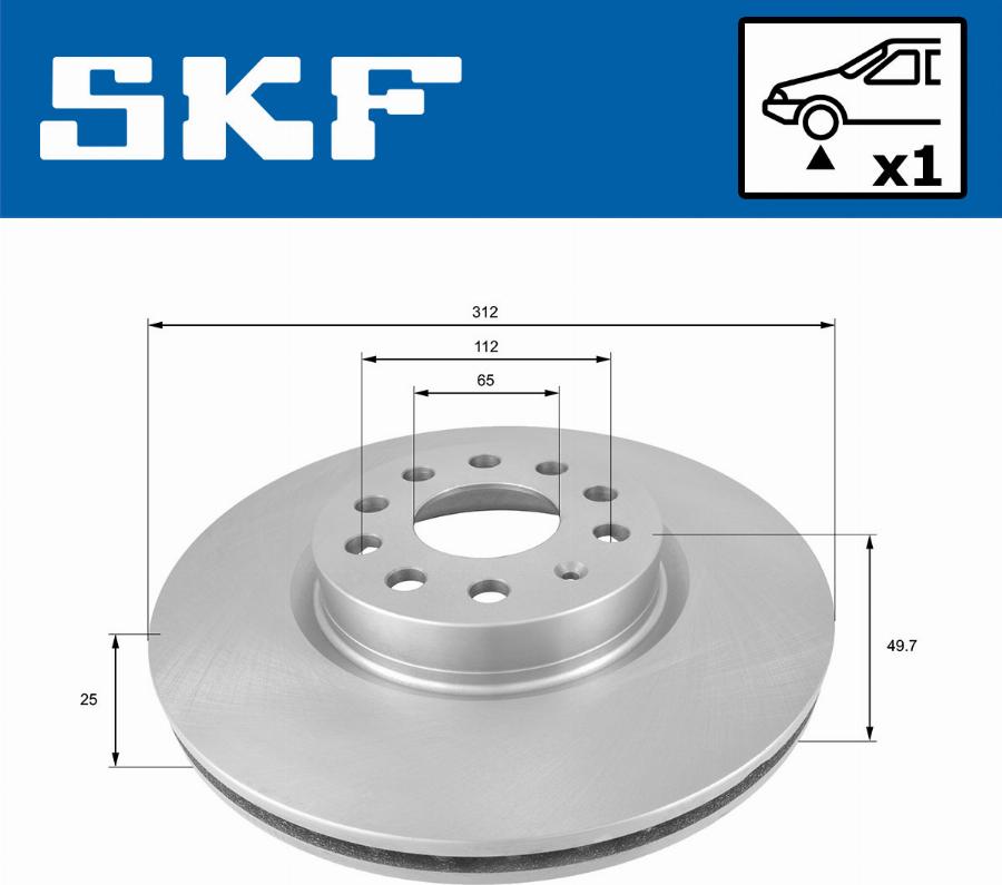 SKF VKBD 80006 V1 - Тормозной диск autospares.lv