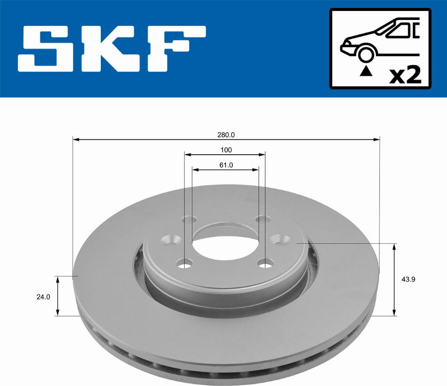 SKF VKBD 80010 V2 - Тормозной диск autospares.lv