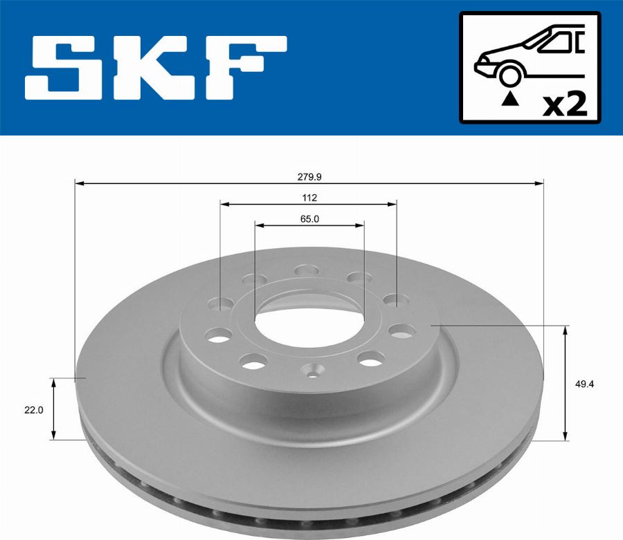 SKF VKBD 80012 V2 - Тормозной диск autospares.lv