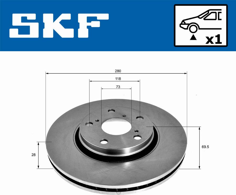 SKF VKBD 80077 V1 - Тормозной диск autospares.lv