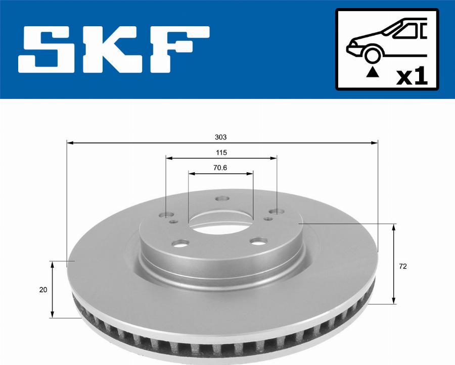 SKF VKBD 80129 V1 - Тормозной диск autospares.lv