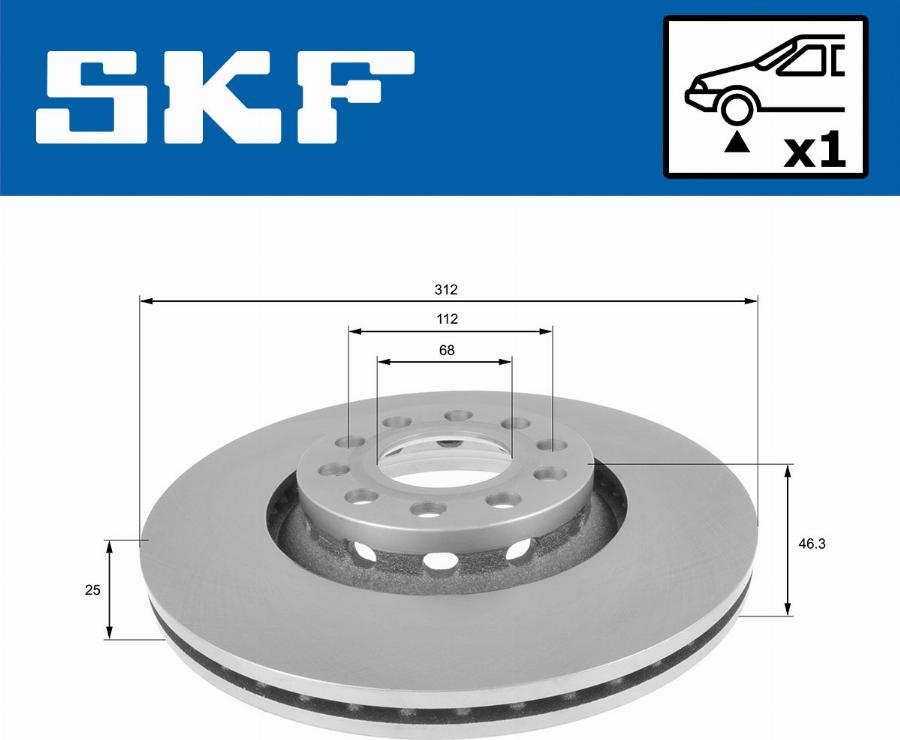 SKF VKBD 80242 V1 - Тормозной диск autospares.lv