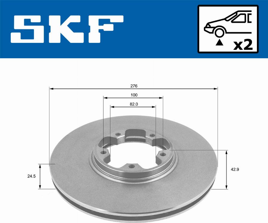 SKF VKBD 80255 V2 - Тормозной диск autospares.lv