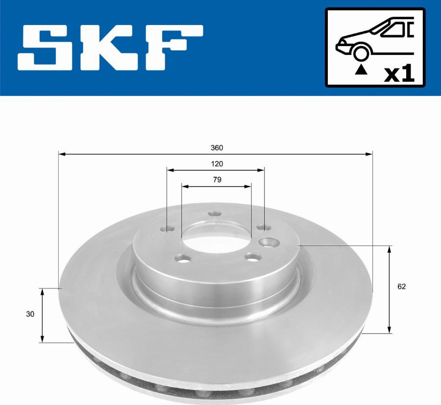 SKF VKBD 80219 V1 - Тормозной диск autospares.lv