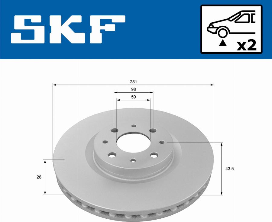 SKF VKBD 80225 V2 - Тормозной диск autospares.lv