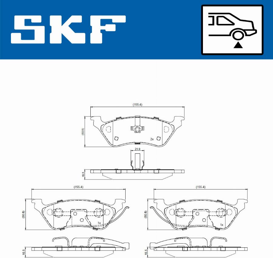 SKF VKBP 90945 - Тормозные колодки, дисковые, комплект autospares.lv