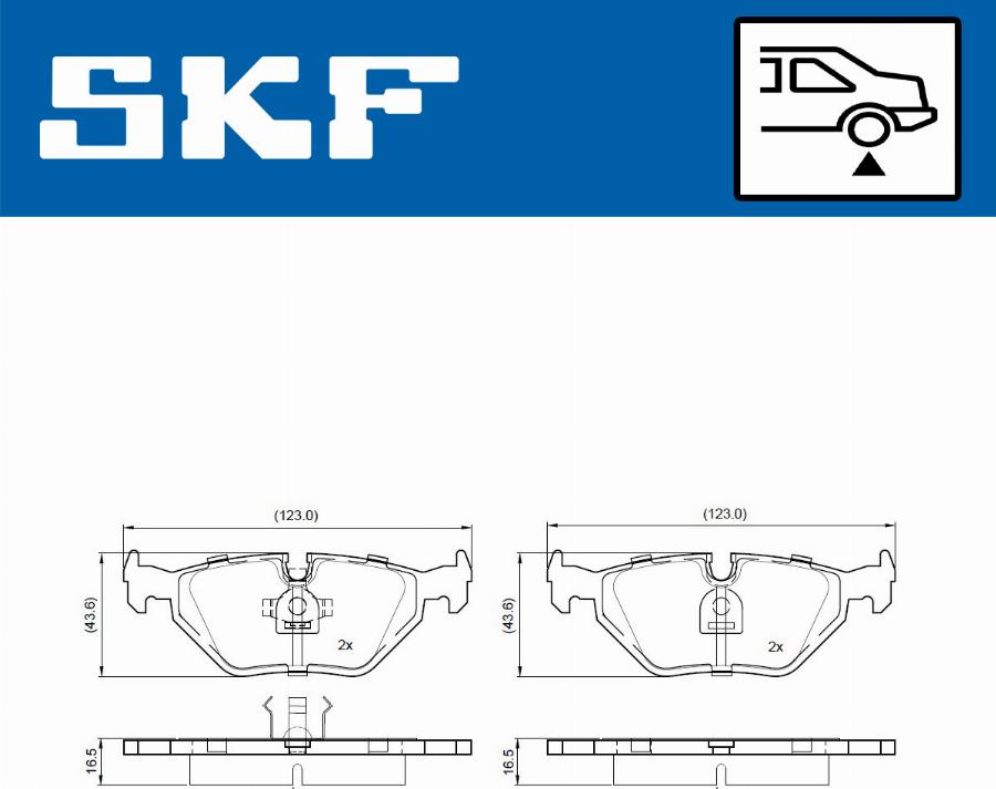 SKF VKBP 90963 - Тормозные колодки, дисковые, комплект autospares.lv