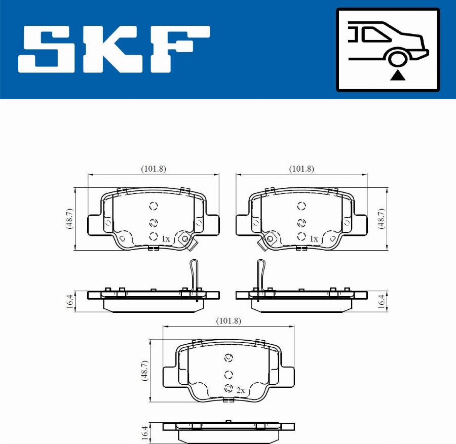 SKF VKBP 90496 A - Тормозные колодки, дисковые, комплект autospares.lv