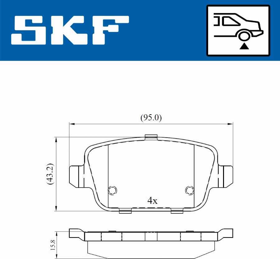 SKF VKBP 90498 - Тормозные колодки, дисковые, комплект autospares.lv