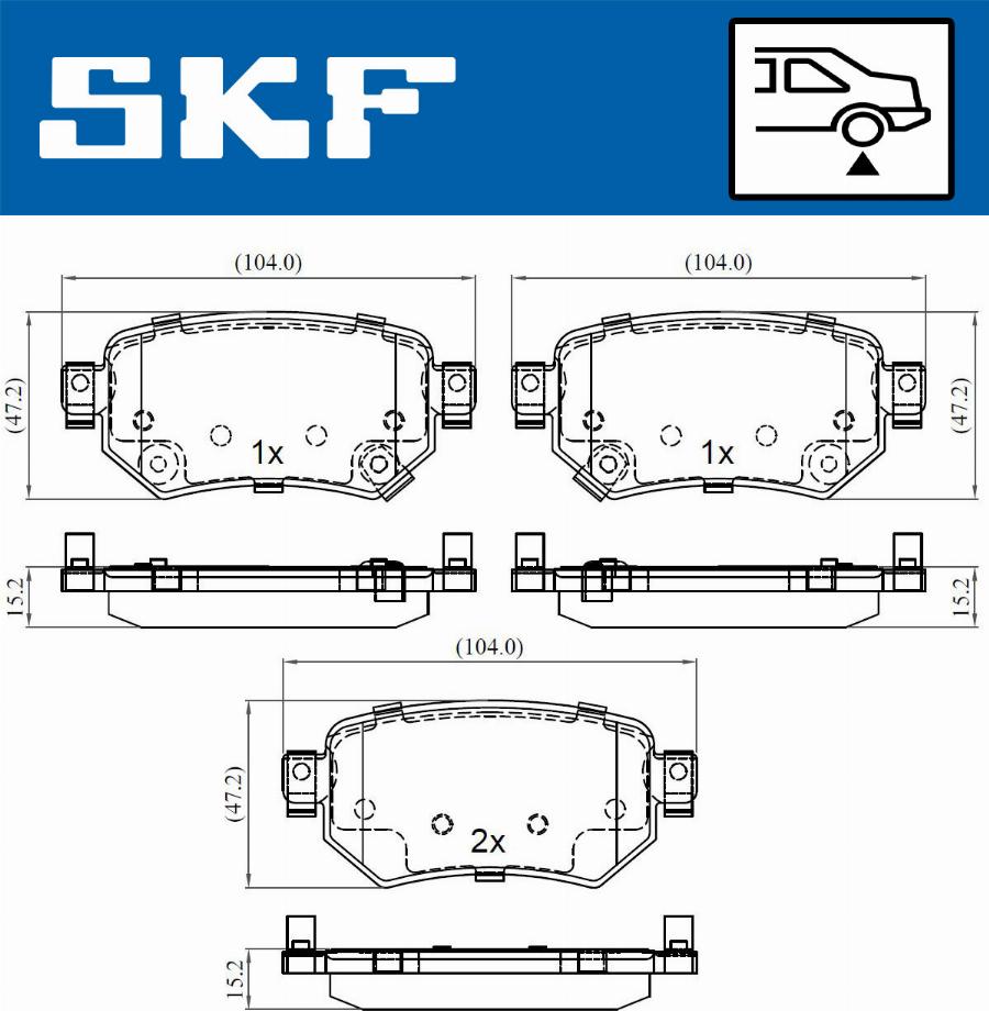 SKF VKBP 90497 A - Тормозные колодки, дисковые, комплект autospares.lv