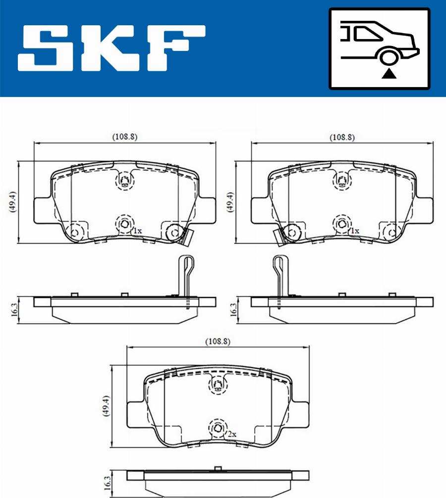 SKF VKBP 90458 A - Тормозные колодки, дисковые, комплект autospares.lv