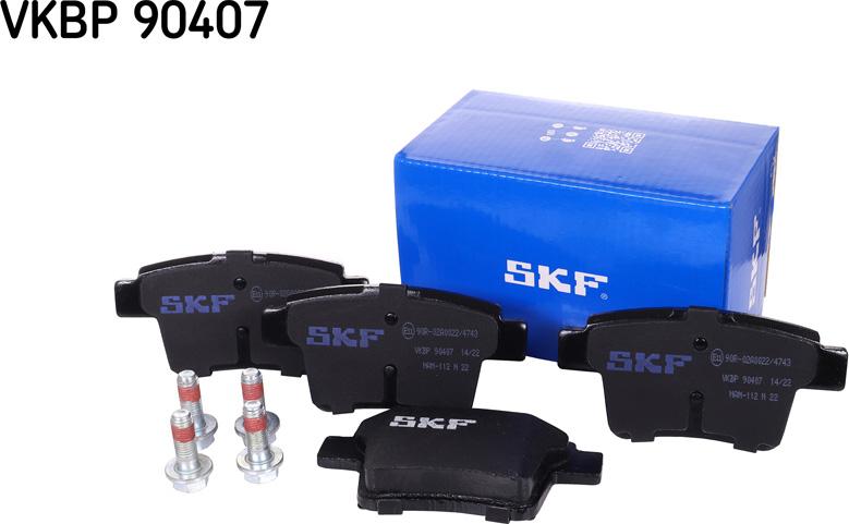 SKF VKBP 90407 - Тормозные колодки, дисковые, комплект autospares.lv