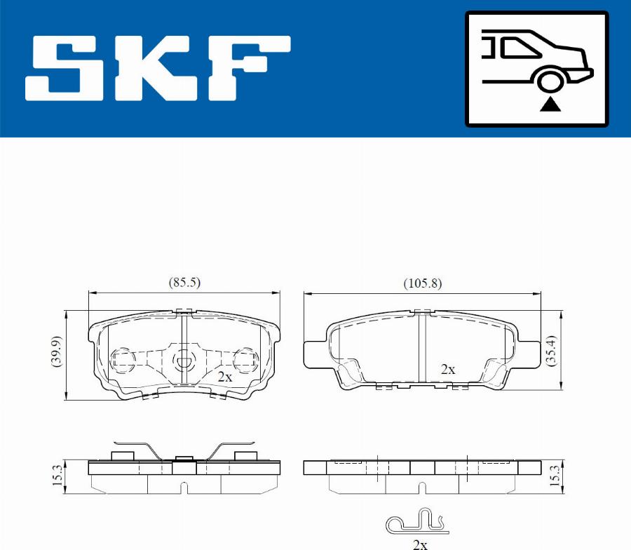 SKF VKBP 90416 A - Тормозные колодки, дисковые, комплект autospares.lv