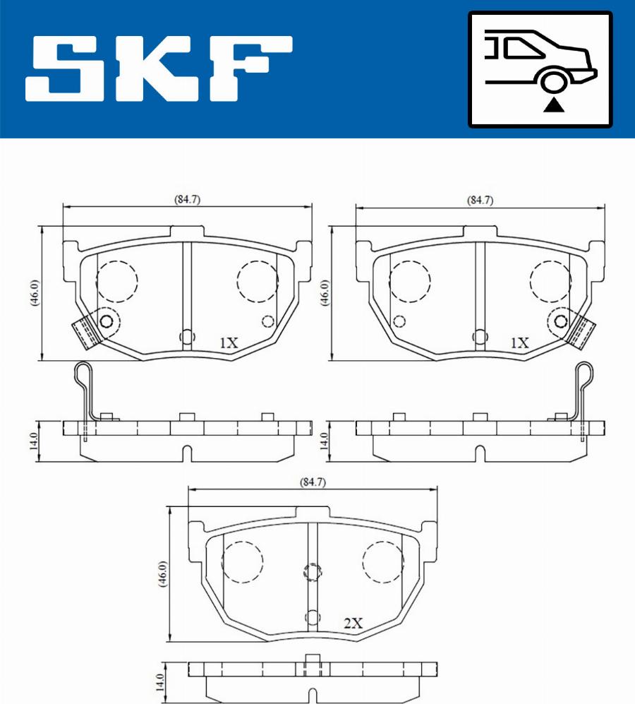 SKF VKBP 90483 A - Тормозные колодки, дисковые, комплект autospares.lv